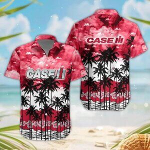 Red Tractor Farm Life Hawaiian Shirt – Tropical Floral Country Style Shirt
